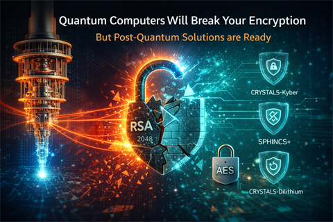 Quantum cryptography and encryption illustration